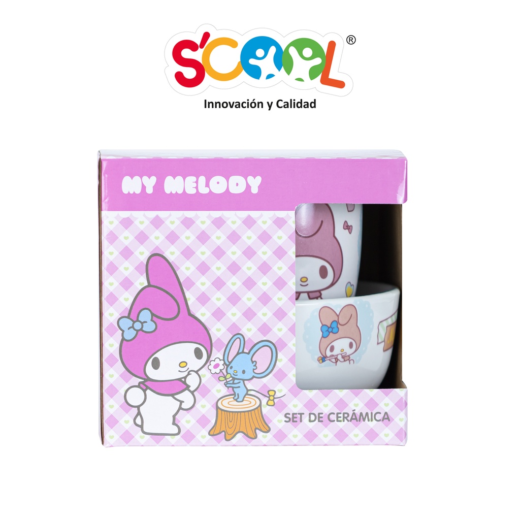 SET CERAMICA 2 PZ TZ+ BOLO MY MELODY SCOOL