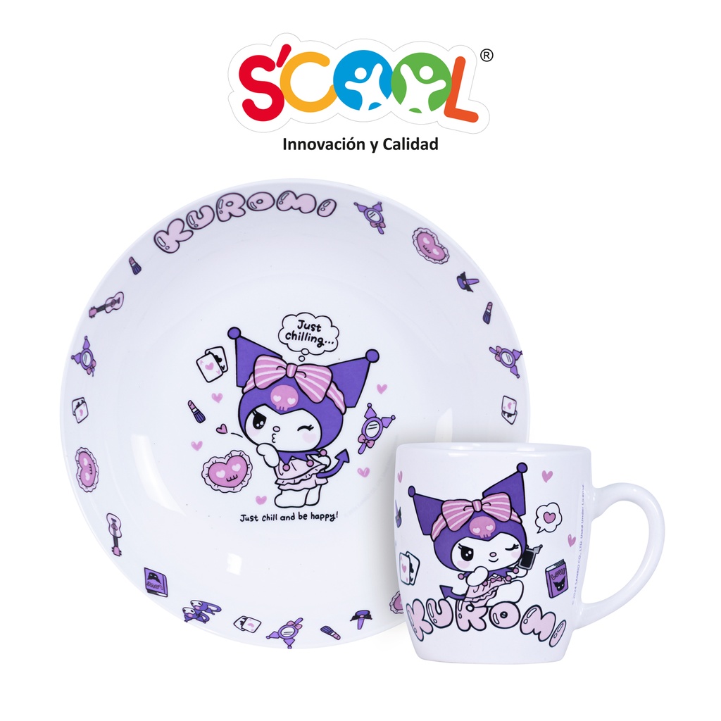 SET CERAMICA 2PZ + PLT PARED CINAMOROLL SCOOL