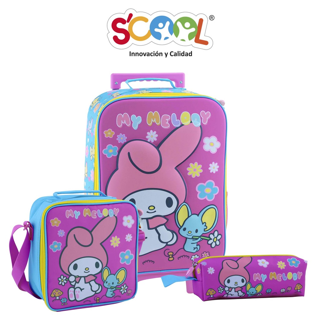 SET MALETA KOMBAT 3D MY MELODY SCOOL
