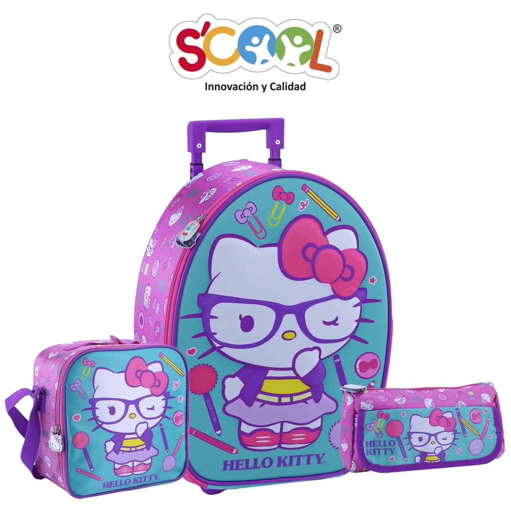 SET MALETA RANGER 3D HELLO KITTY