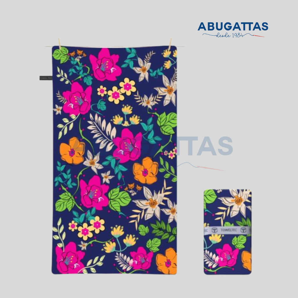 TOALLA DISEÑO FLORES ACERO TOWELTEC