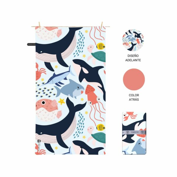 TOALLA DISEÑO BALLENAS TOWELTEC