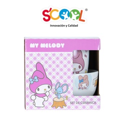 [704062] SET CERAMICA 2 PZ TZ+ BOLO MY MELODY SCOOL