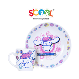 [704060] SET CERAMICA 2PZ + PLT PARED KUROMI SCOOL