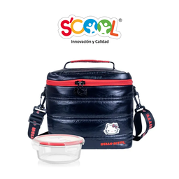 [300451] LONCHERA TOTTEM BLACK HELLO KITTY C/EV RED 400ML PYREX